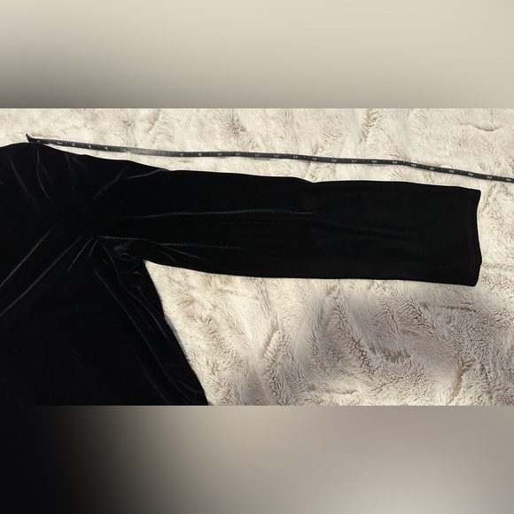 Vintage 90’s George Black Floral Velvet Layered Long Sleeve Cardigan Top - Picture 8 of 10